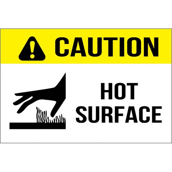 Printable Caution Hot Surface Signs